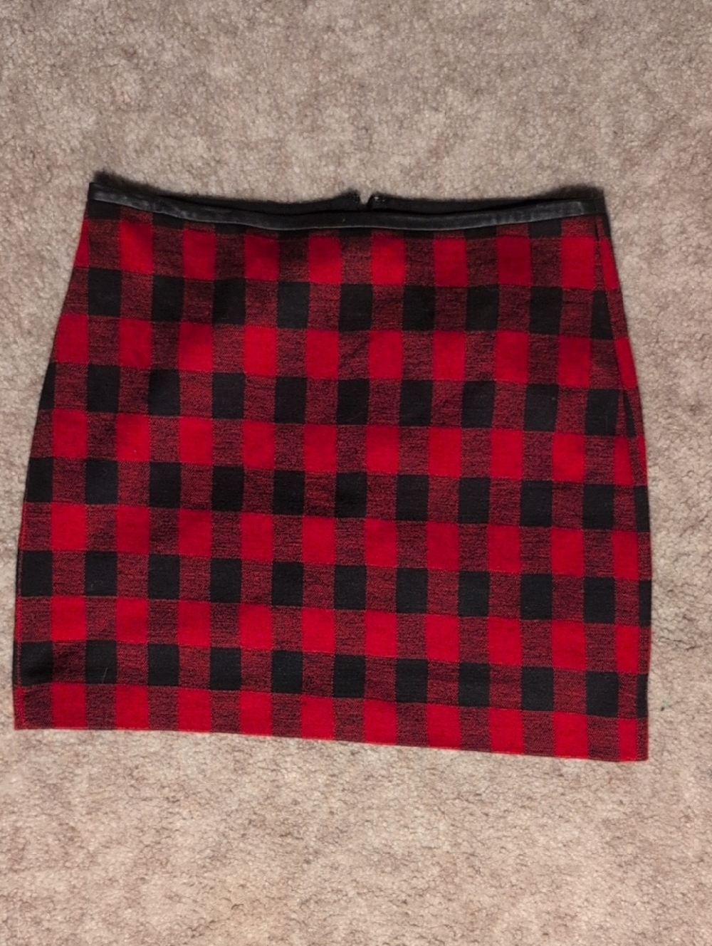 Madewell Red & Black Buffalo Check Mini Skirt